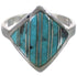 Authentic Sterling Silver Turquoise Inlay Ring Size 7-1/2 UX34423
